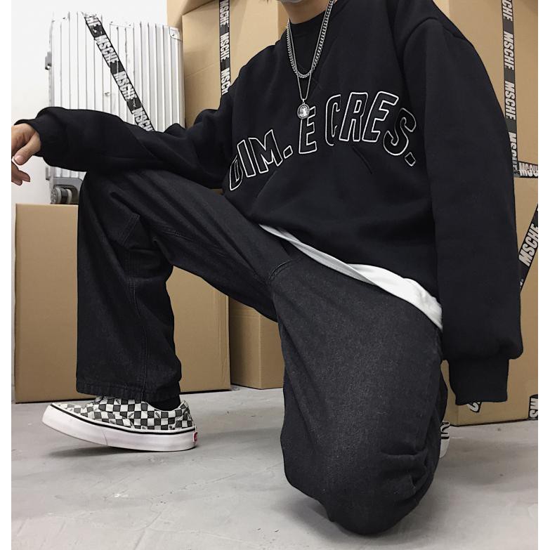 (HÀNG SẴN) Quần Jeans Nam ống rộng sắn gấu Ulzzang Hàn Quốc cá tính | BigBuy360 - bigbuy360.vn