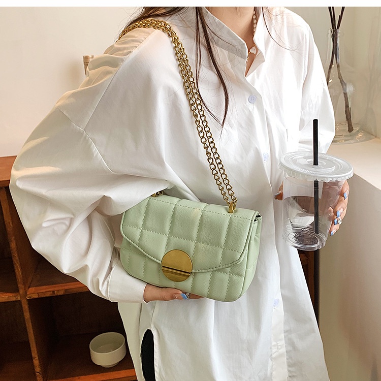 Túi Đeo Vai Hình Vuông Cỡ Nhỏ Phối Dây Xích Thời Trang Cho Nữ