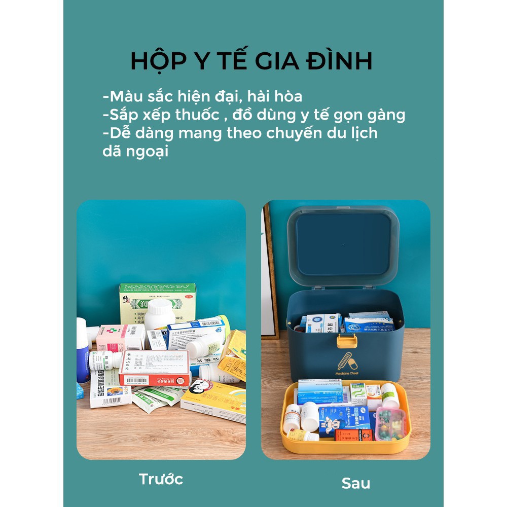 ⚡ [RẺ VÔ ĐỊCH] Hộp đựng thuốc y tế cho cá nhân gia đình có khay uống thuốc tây tiện lợi bằng nhựa