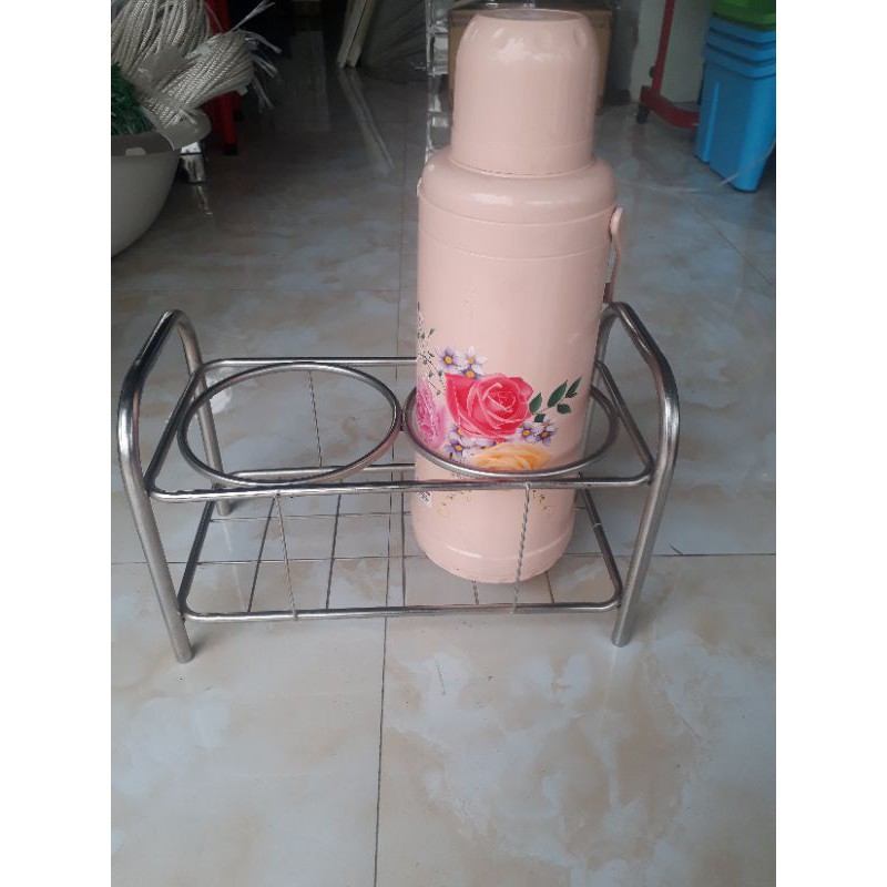 Kệ để phích nước bằng inox đôi