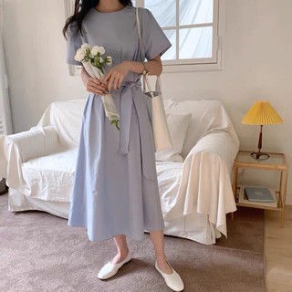 Đầm thắt suông thắt nơ eo