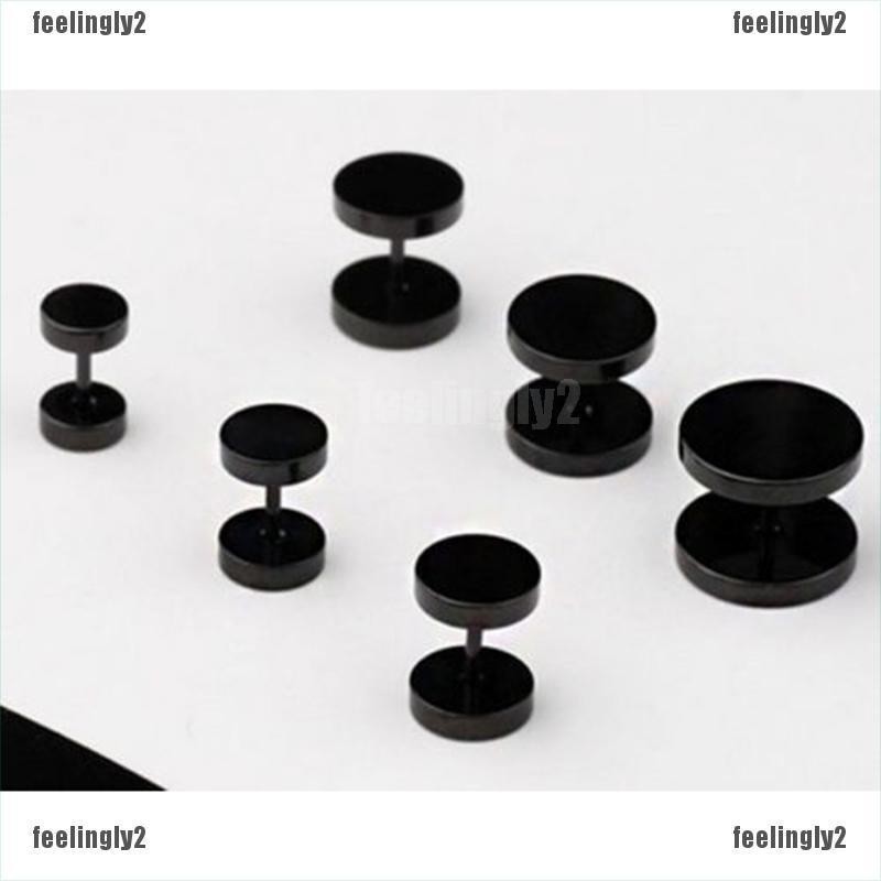 (Kho hai gói) Bông tai đinh tán tròn tròn 5mm bằng bạc titan