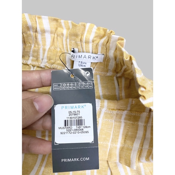 Quần short lưng cao Primark kẻ sọc bé gái 7/8y đến 13/14y