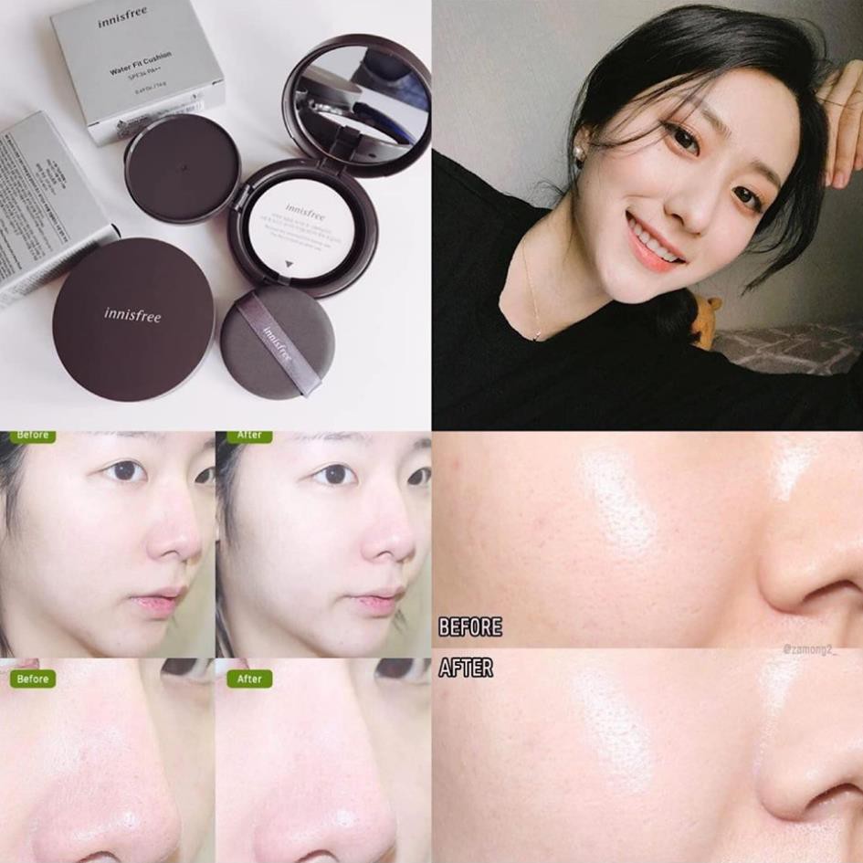 PHẤN NƯỚC INNISFREE SKINNY COVER FIT - WATER FIT CUSHION SPF34/PA++ 2019