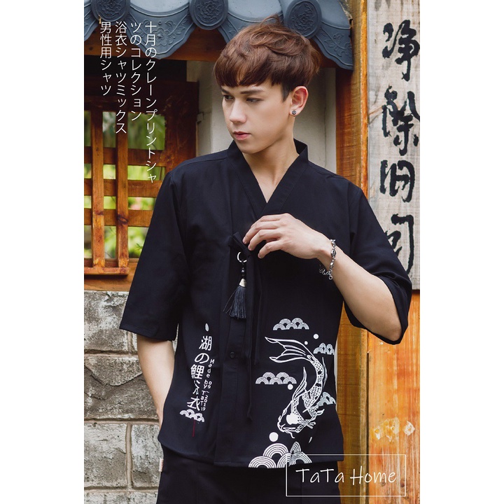 Áo Yukata Kiểu Nhật - Thêu Cá Chép - TaTa Home