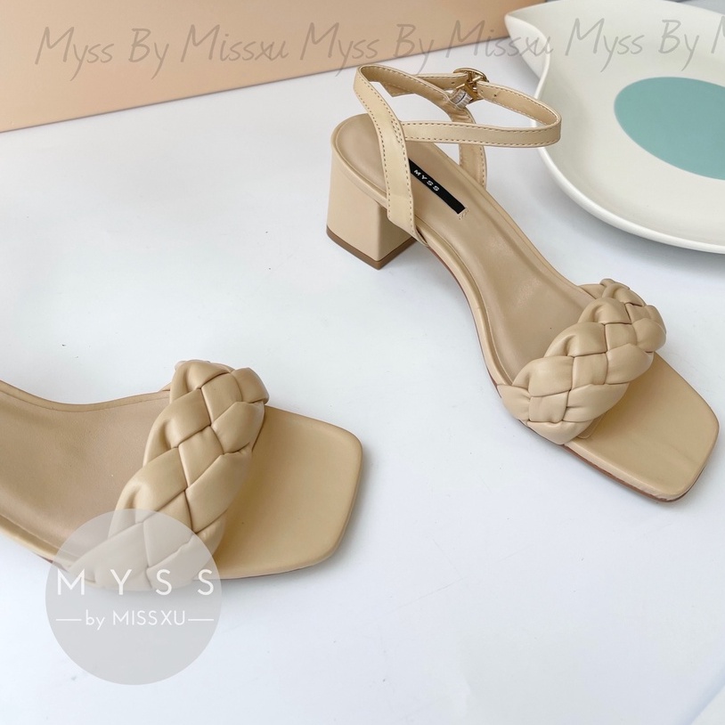 Giày sandal nữ quai thắt bím gót trụ 5cm thời trang MYSS - SD135