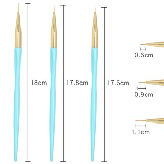 Cọ râu vẽ nail - Set cọ nét 3size