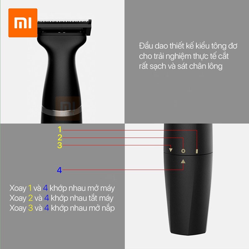 Máy cạo râu đa năng Xiaomi T3, có sạc Pin