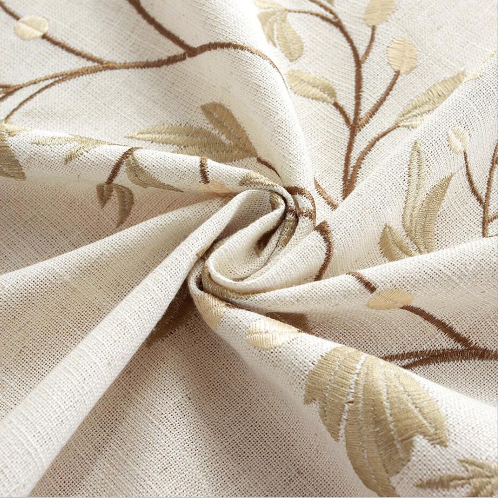 Khăn Trải Bàn Hình Chữ Nhật Chất Liệu Cotton Lanh Thêu Họa Tiết Đơn Giản