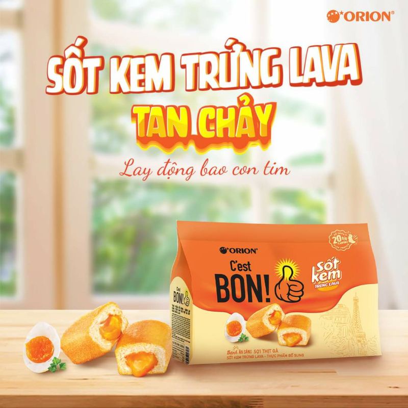 1 thùng = 50 bánh C'EST BON SỐT KEM TRỨNG LAVA VỊ MỚI NGON KHÔNG NÓI NÊN LỜI 🤤