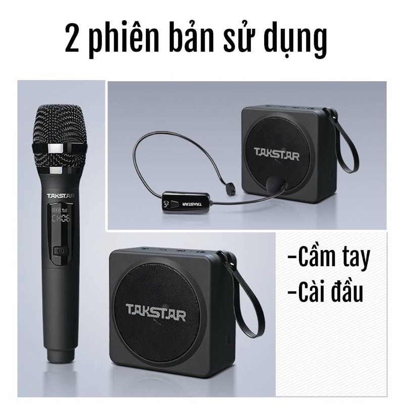 Máy trợ giảng không dây TAKSTAR E261W, khoảng cách truyền 40M, công suất cao 25W [Bản Míc cầm tay Hoặc Míc cài đầu]