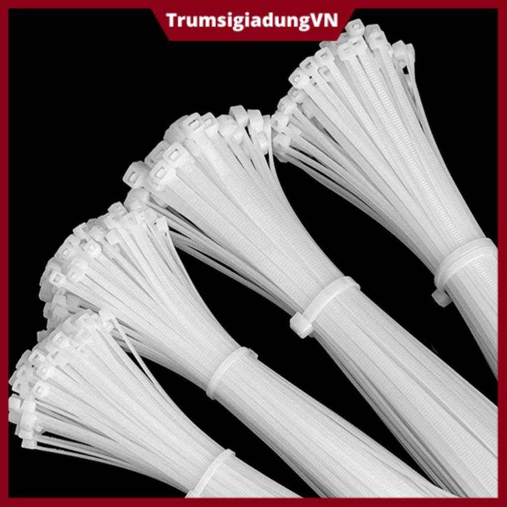 Dây Thít Dây Rút Lạt Nhựa 10cm, 15cm, 20 cm Trắng Đen - TÚI 100 DÂY MS88125