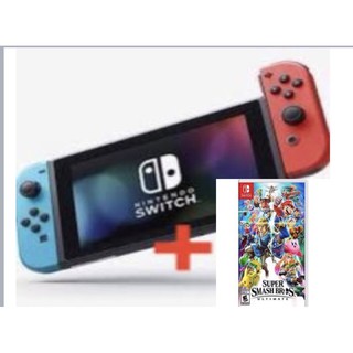 Combo máy chơi game và băng game Nintendo switch super smash bros ultimate