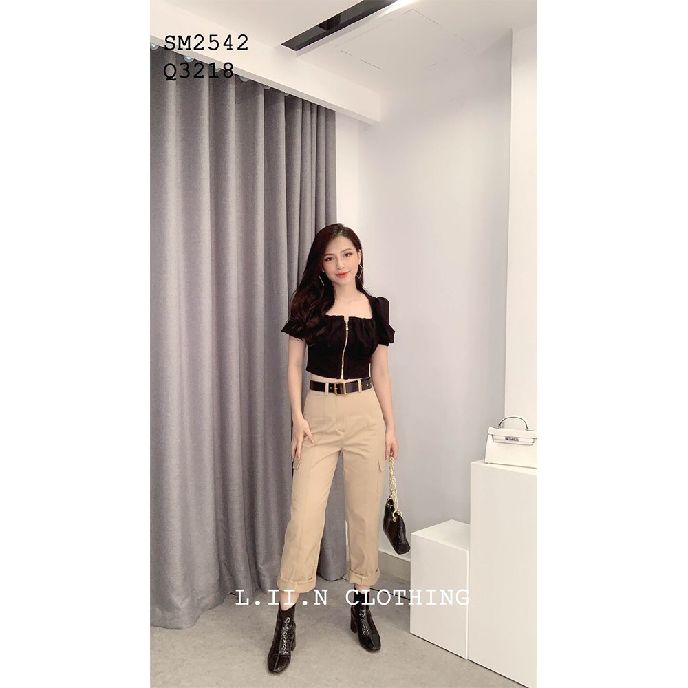 [Mã WABRLOW5 giảm 15% đơn 300K] [Freeship đơn từ 0đ] Quần kaki nữ màu Be phối túi hộp LIIN Clothing Q3218 | BigBuy360 - bigbuy360.vn