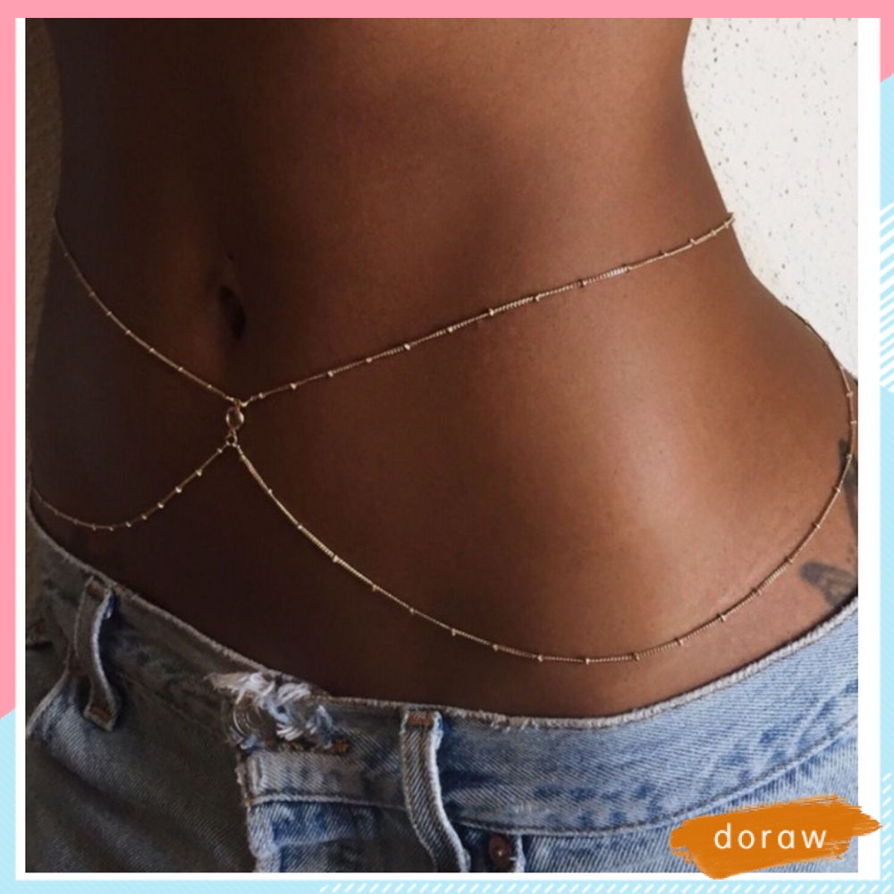 Chuỗi hạt đồng đeo hông hai lớp thời trang mùa hè quyến rũ cho nữ