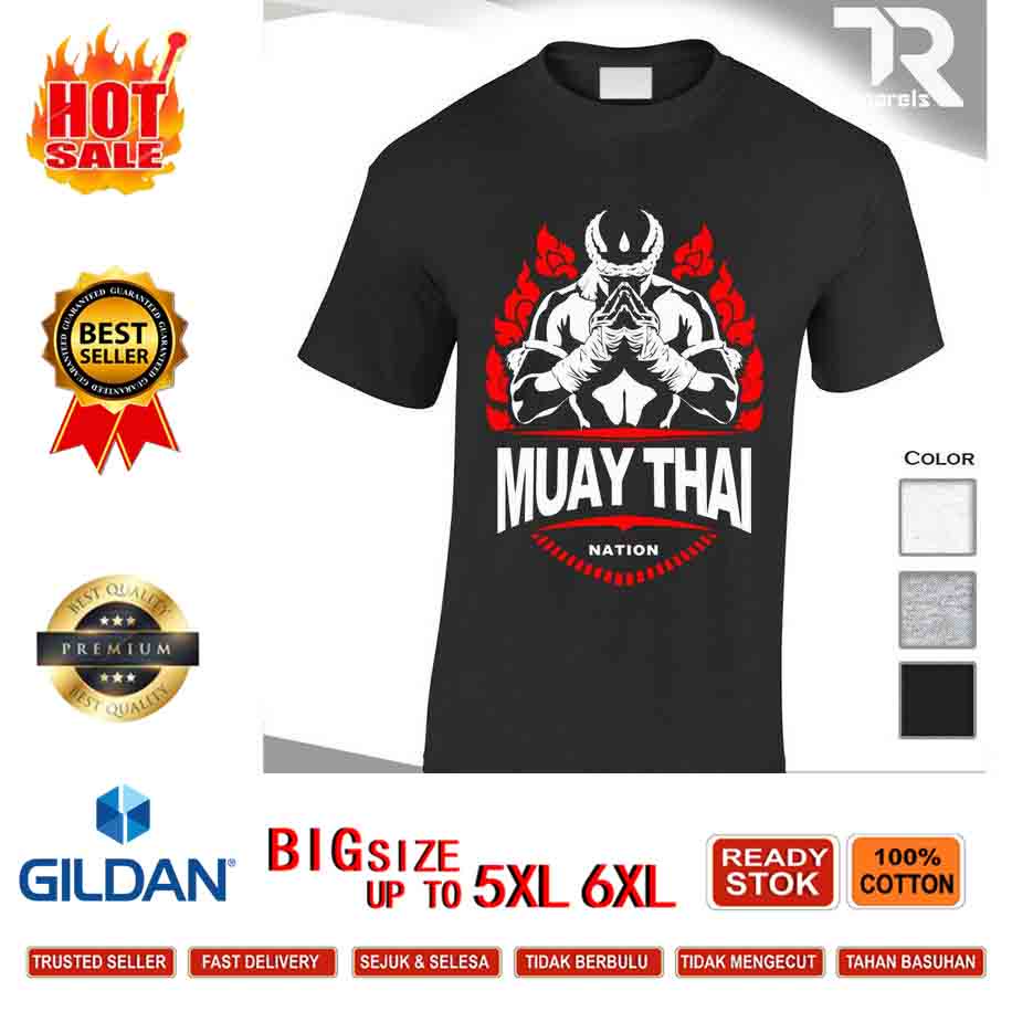 Mới Áo thun nam cổ tròn tập Muay Thái