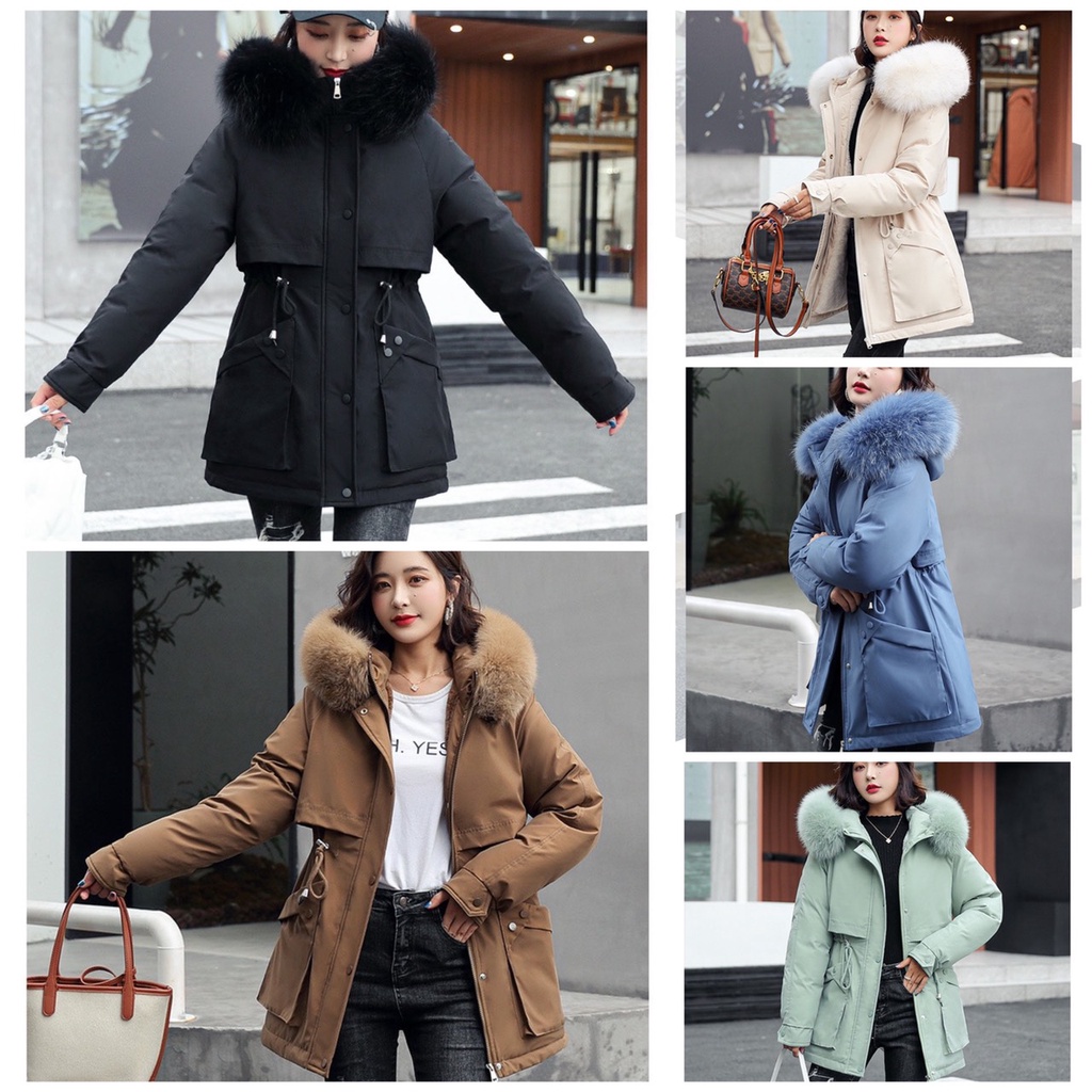Áo phao parka nữ lót lông cừu 3 lớp cực đẹp ấm Kanimi