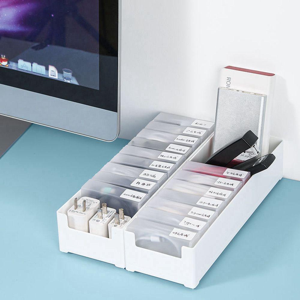 YIYU Hộp Nhựa Phân Ngăn Đựng Cáp Sạc USB Để Bàn TYLER1