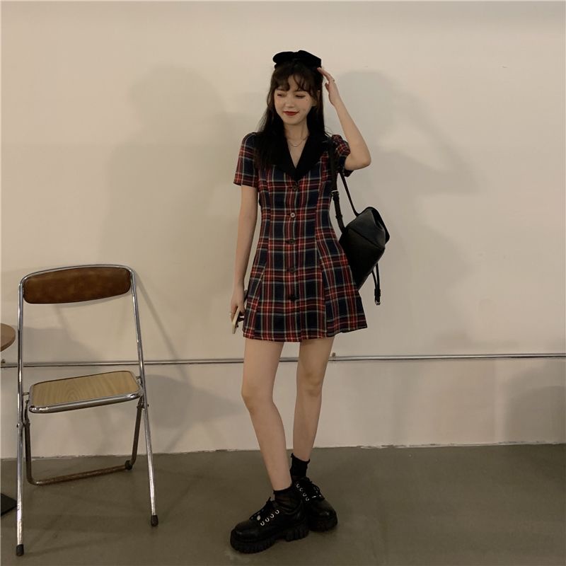 Đầm Cổ Vest Thiết Kế Mới Thời Trang Mùa Hè Theo Phong Cách Retro