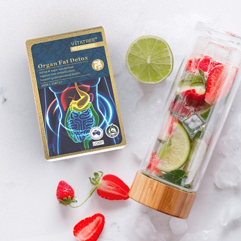 Viên Uống Thải Độc nội tạng, giải độc Mỡ nội tạng, toàn thân VITATREE Organ Fat Detox 60 Viên - Úc chính hãng
