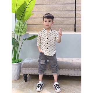 áo sơ mi lụa hàn cho bé yêu 9-25kg