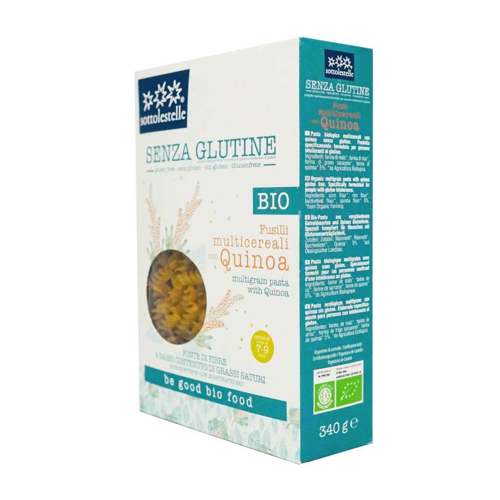 Nui xoắn diêm mạch hữu cơ Gluten Free Sottolestelle 340g