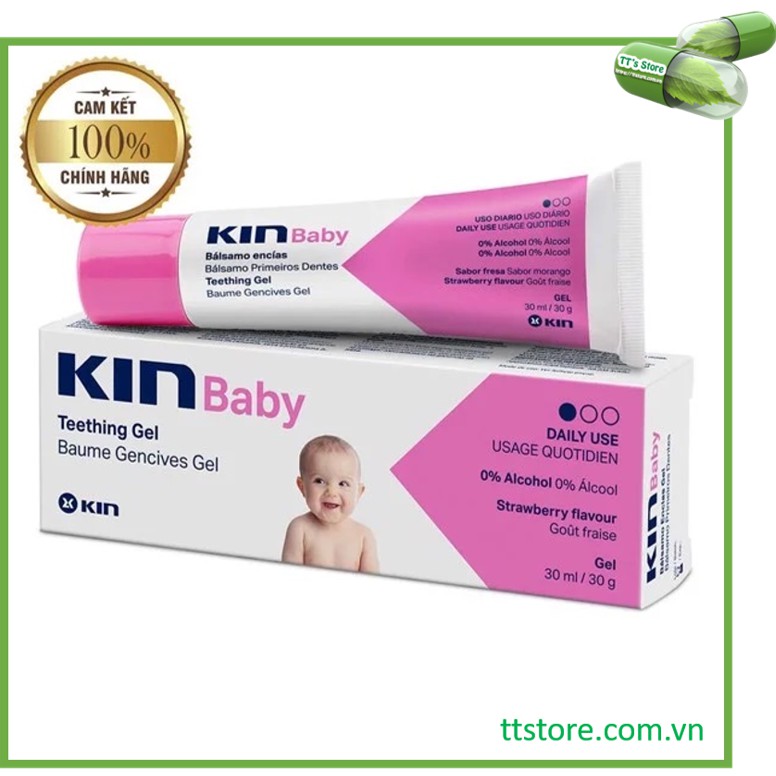 Gel bôi giảm sưng nướu, tay chân miệng Kin Baby Teething Gel 30ml [Kinbaby]