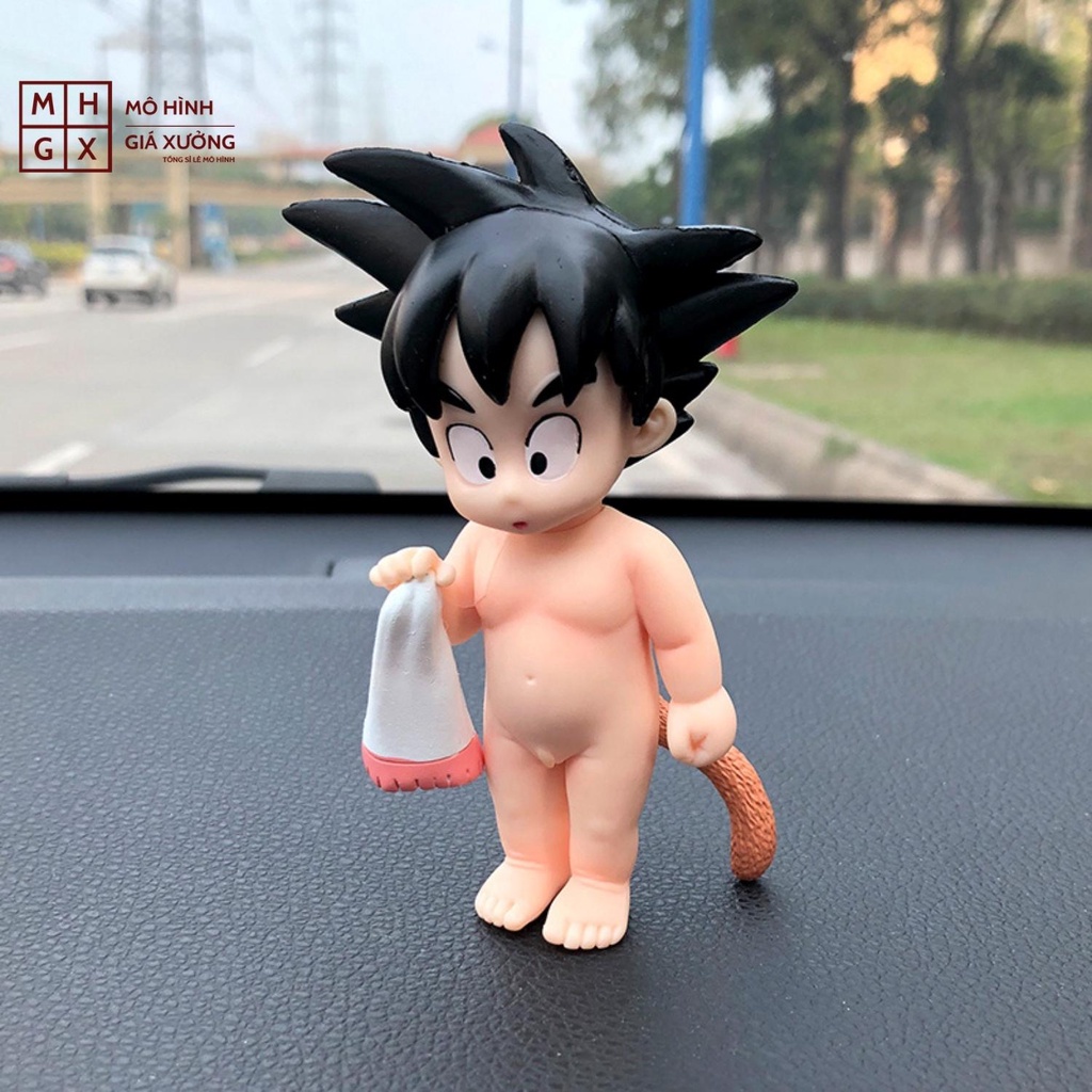 Siêu dễ thương Mô Hình Son Goku Hồi Bé Cởi Chuồng- Cao 10cm - Tượng Figure Songoku Dragonball