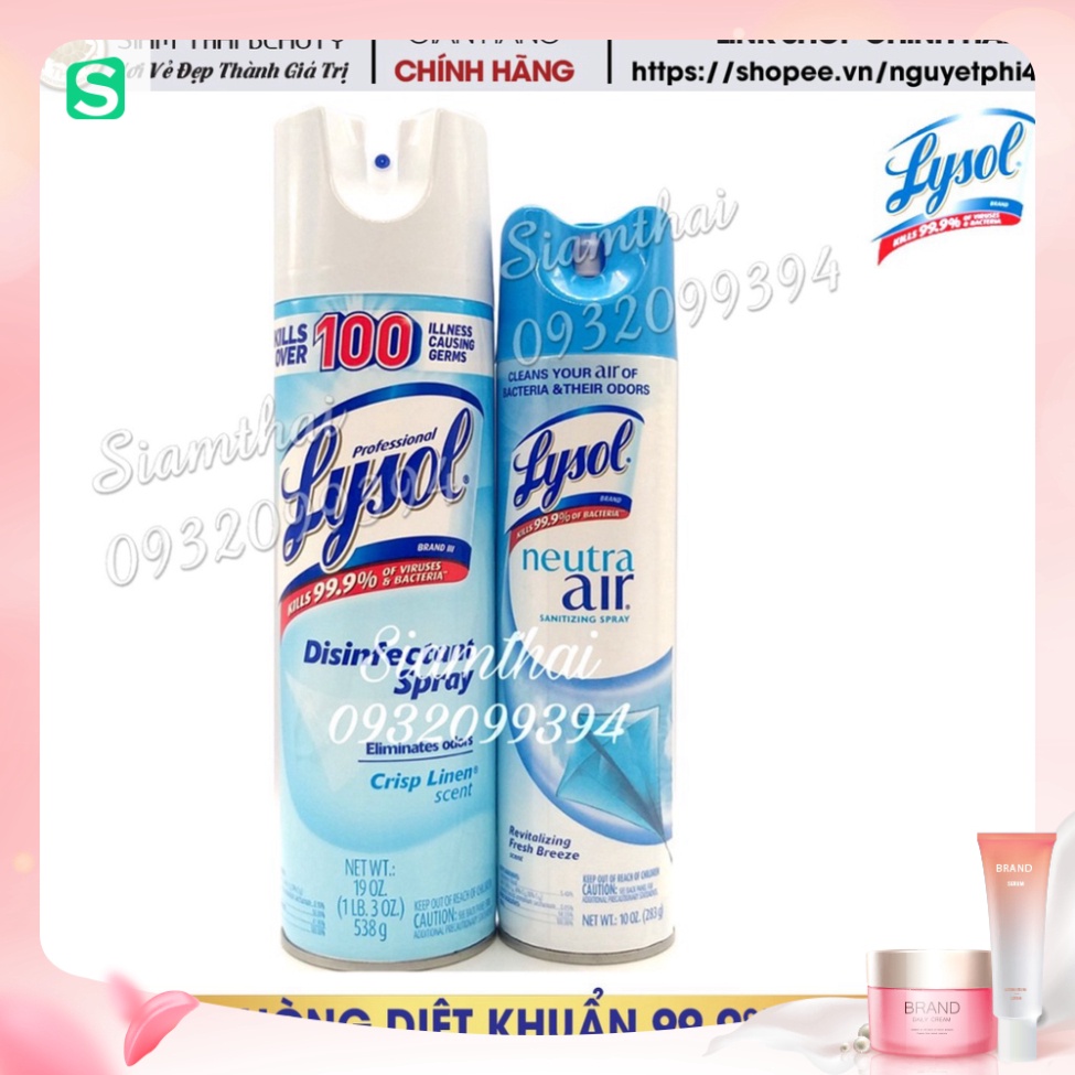 Xịt phòng diệt khuẩn Lysol Của Mỹ (538g)