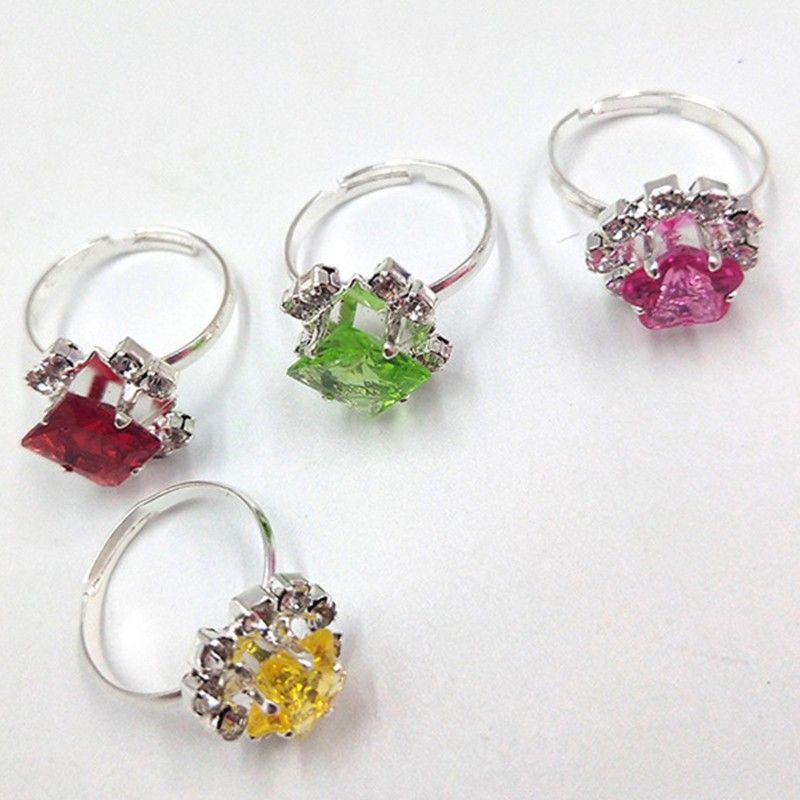 Set 12 nhẫn hợp kim đính đá nhân tạo giá sỉ cho bé