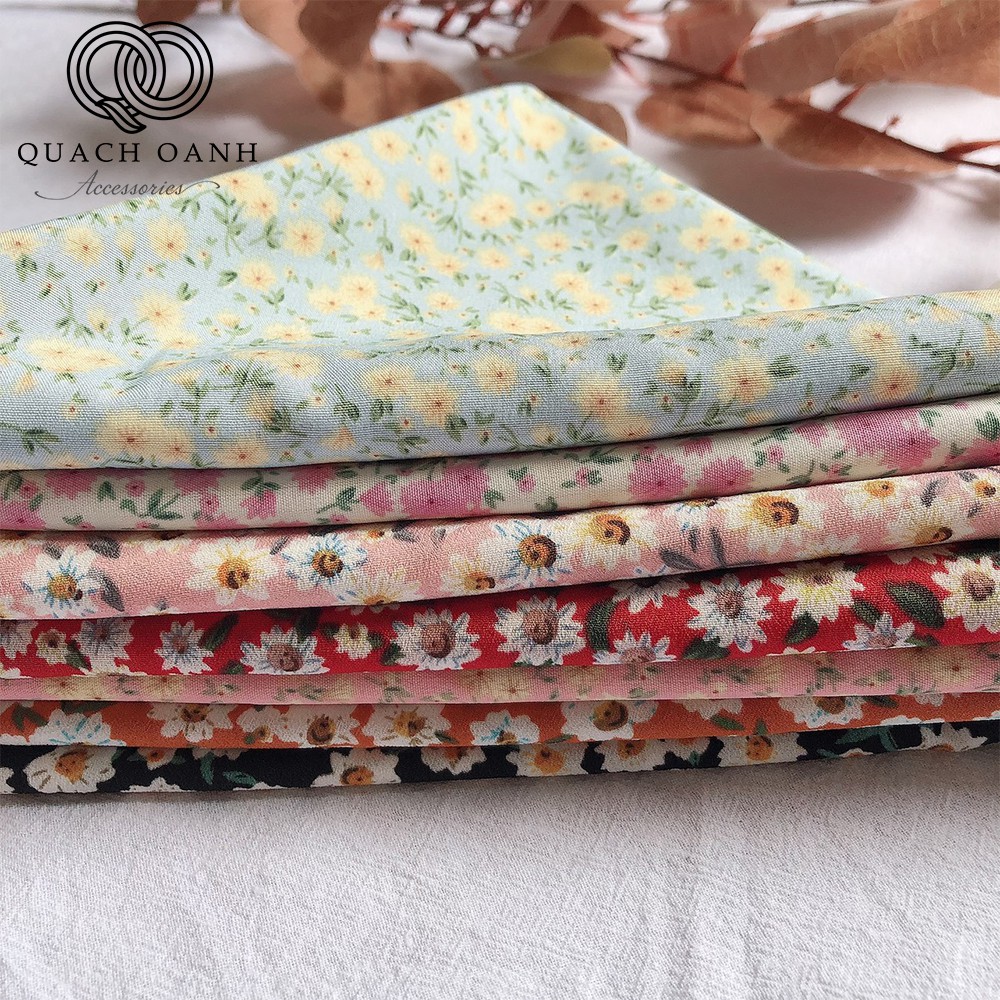 Khăn Bandana buộc cổ, buộc đầu họa tiết hoa nhí xinh xắn QO - BAND09