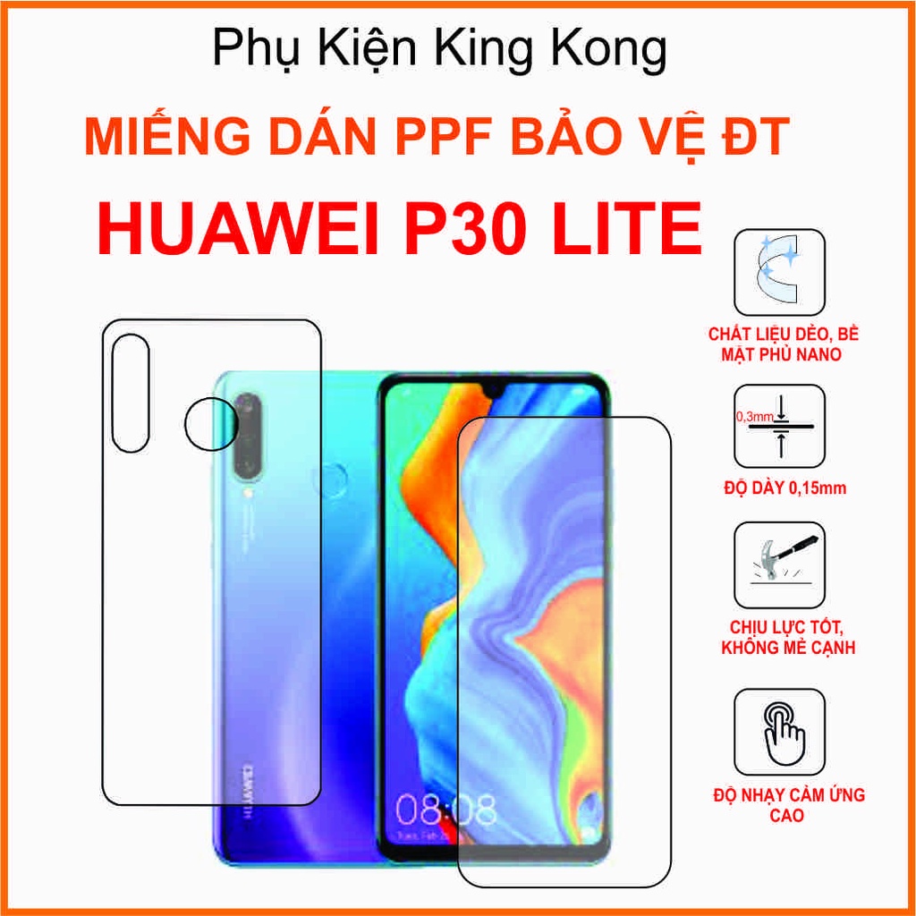 Miếng dán Ppf Huawei P30 lite Dán full viền chống bám vân tay