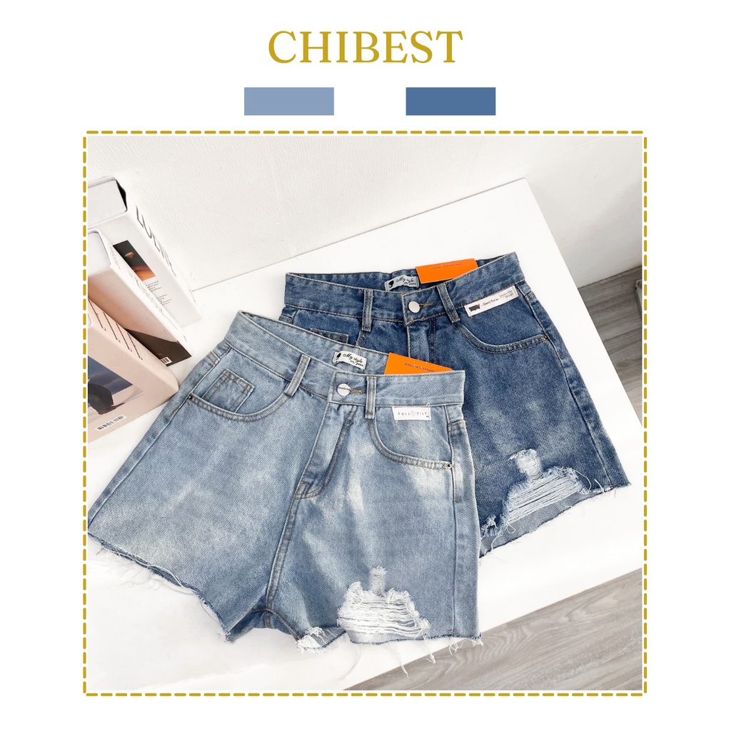 Quần Sọt Jean Nữ Mẫu Rách Bụi Tua Lai quần short đùi rách cạp cao tôn dáng KQB72