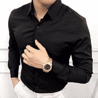 Áo sơ mi nam style hàn quốc màu đen