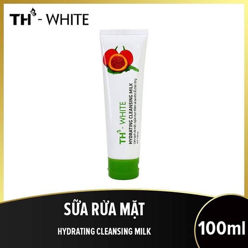 Sữa rửa mặt ngừa mụn thâm se khít lỗ chân lông TH White Hydrating Cleansing Milk 100ml