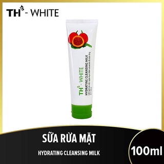 Sữa rửa mặt ngừa mụn thâm se khít lỗ chân lông TH White Hydrating Cleansing Milk 100ml