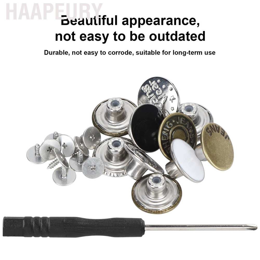 Haapeury Jeans Button Kit Instant Nail‑Free No Sewing Needed Adjustable Waistline Craft Supplies