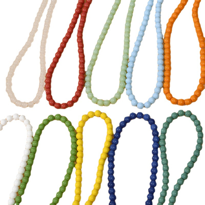 Túi 50 Hạt Đá Ngọc Bích 8mm Màu Sắc Xinh Xắn Dùng Làm Trang Sức Thủ Công