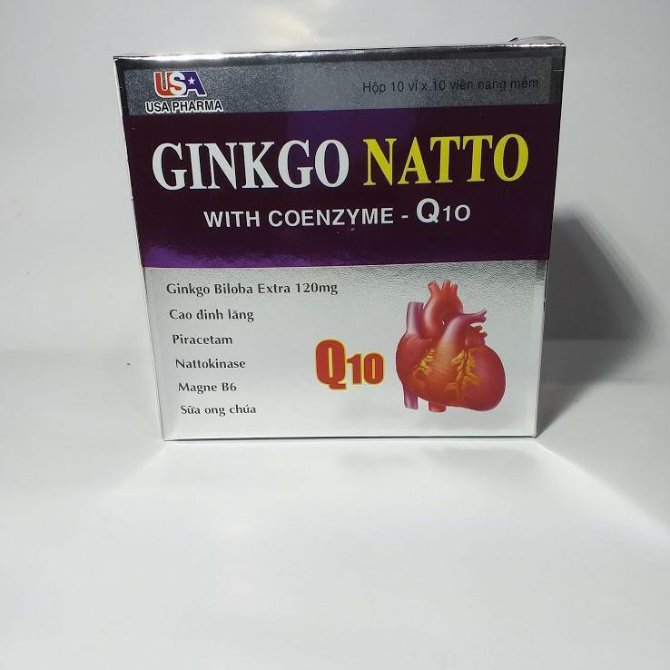 GINKGO NATTO WITH COENZYM Q10 TĂNG TUẦN HOÀN NÃO HỖ TIM MẠCH  HỘP 100 VIÊN.