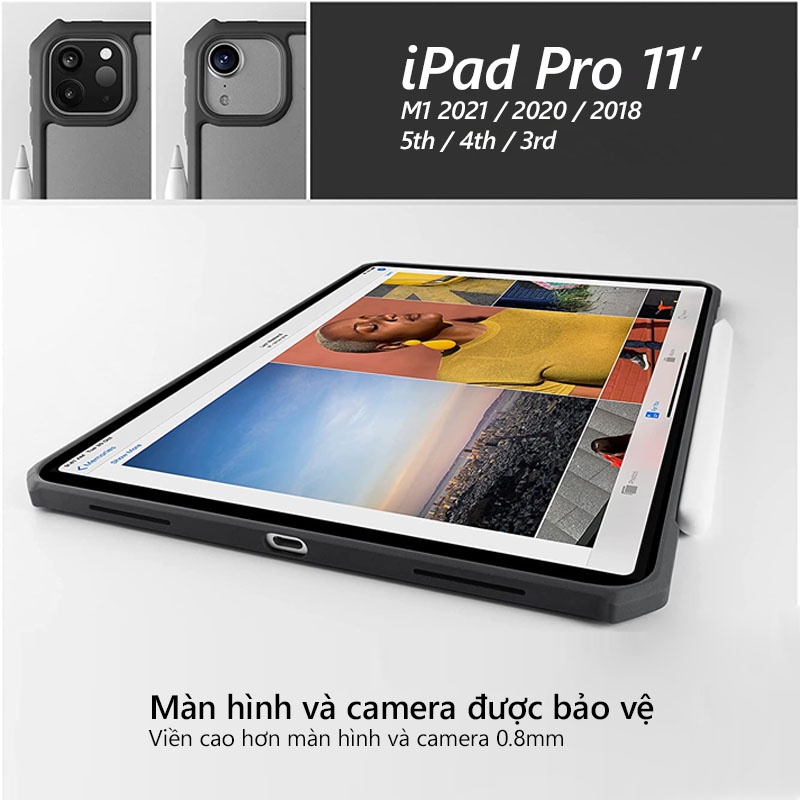 Ốp lưng XUNDD iPad Pro 11' ( M1 2021 / 2020 / 2018 ) Mặt lưng trong, Viền TPU, Chống sốc