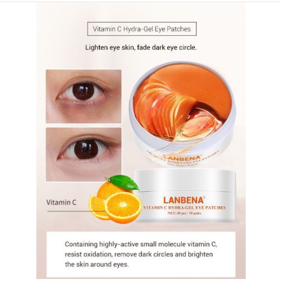 Mặt nạ mắt ngừa thâm mắt Lanbena Vitamin C - 60 miếng