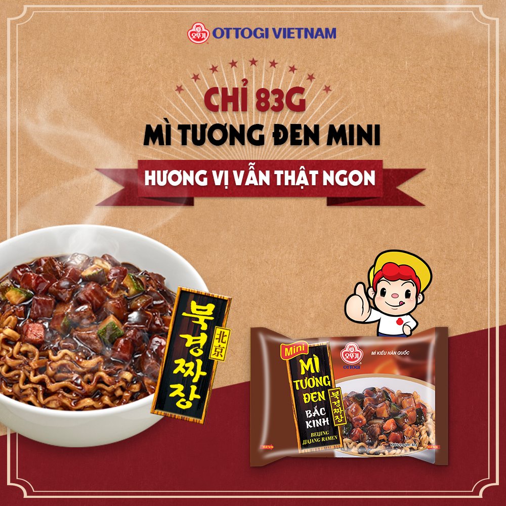 Lốc 4 Gói Mì Tương Đen Bắc Kinh Ottogi 135G/Gói