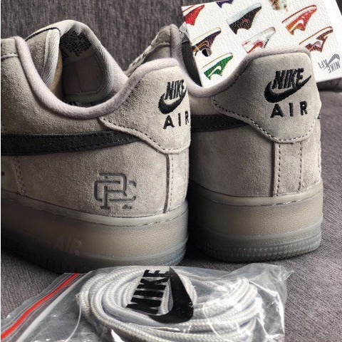 Giày Nike Air Force 1 AF1 xám da lộn bản best S.C hàng trung full phụ kiên