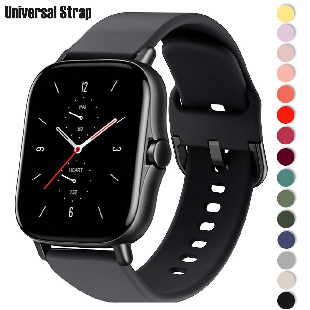 Dây Đeo 20 22mm Bằng Silicone Mềm Cho Đồng Hồ Thông Minh Xiaomi Amazfit Gts 2 Bip Pace Samsung Galaxy Watch 3 46mm Gear S3 Active2 Huawei Band