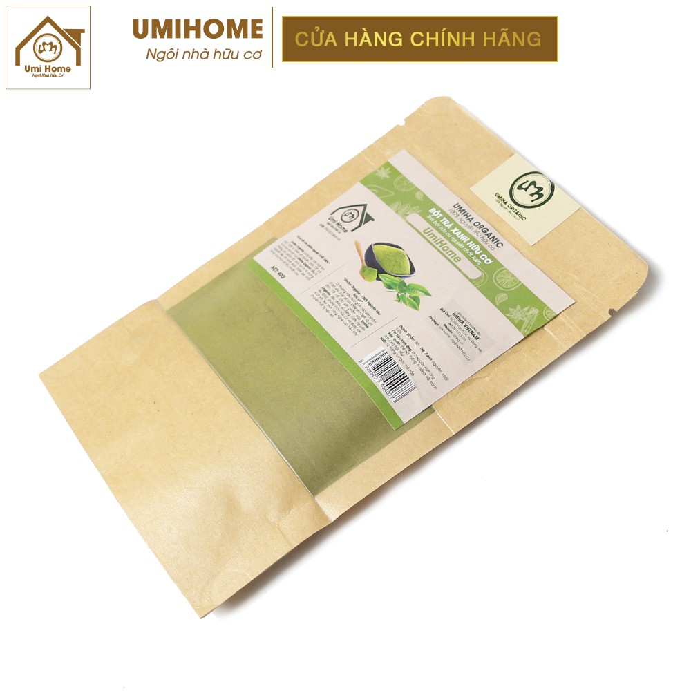 Bột Trà Xanh hữu cơ UMIHOME nguyên chất | Green tea powder 100% Organic 40G