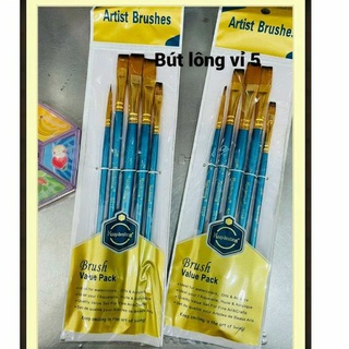 Bộ 5 cọ vẽ / bút lông skeep smiling loại đẹp/ họa phẩm học vẽ