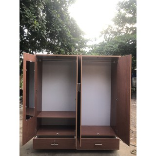 Tủ nhựa 4 cánh 2 ngăn kéo ngang 1m64 cao 1m84 sâu 47cm TN415