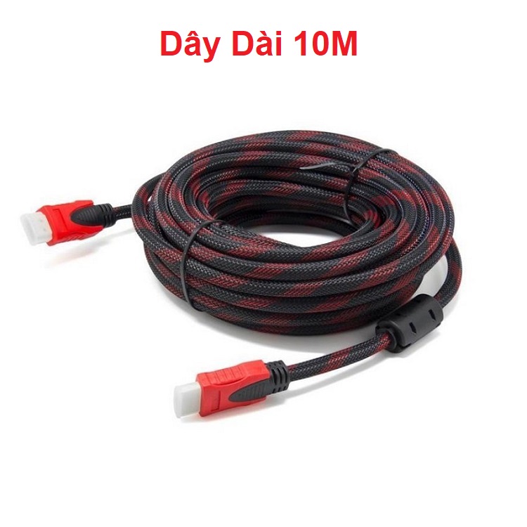 Dây HDMI Chuẩn 1.4v, 4K FULL-HD 1080, Cáp HDMI Tròn Chống Rối, Bọc Lưới Chống Nhiễu Dài 1.5M - 3M - 5M - 10M - 15M - 20M