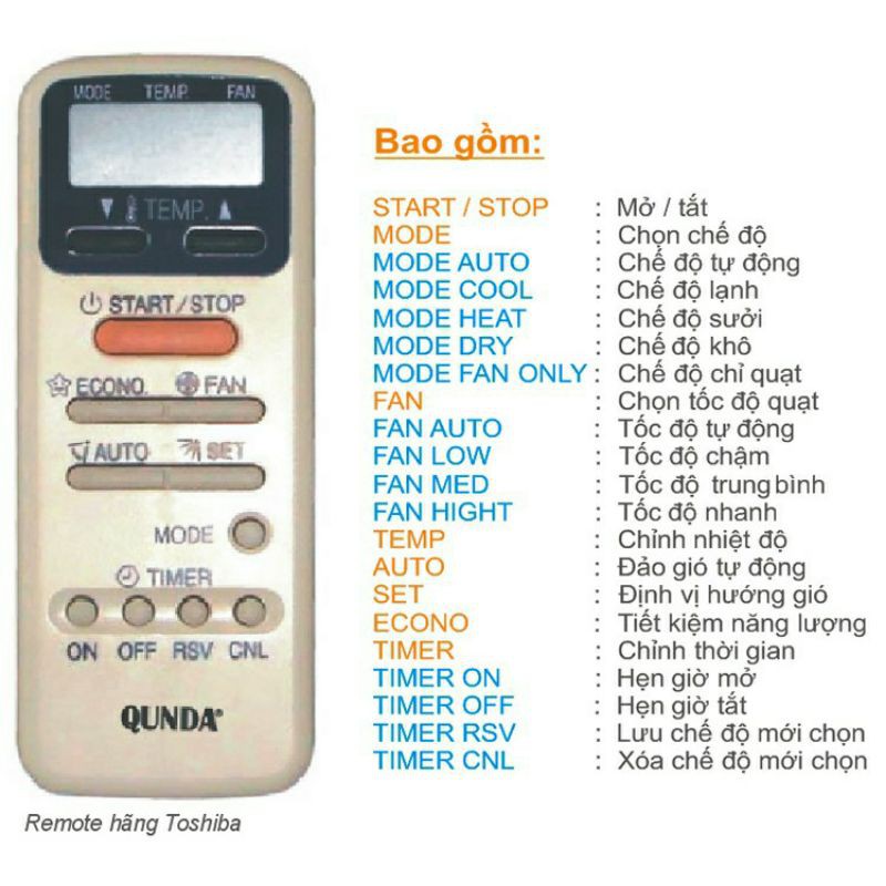 remote điều khiển máy lạnh Toshiba