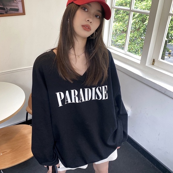 Áo Sweater Nữ Tay Dài Cổ Chữ V In Chữ Thời Trang 45844 | BigBuy360 - bigbuy360.vn